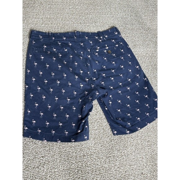 J. Crew Shorts Men's 32 Navy Blue Pink Flamingo All Over Golf Chino Stretch 9" - Picture 6 of 8